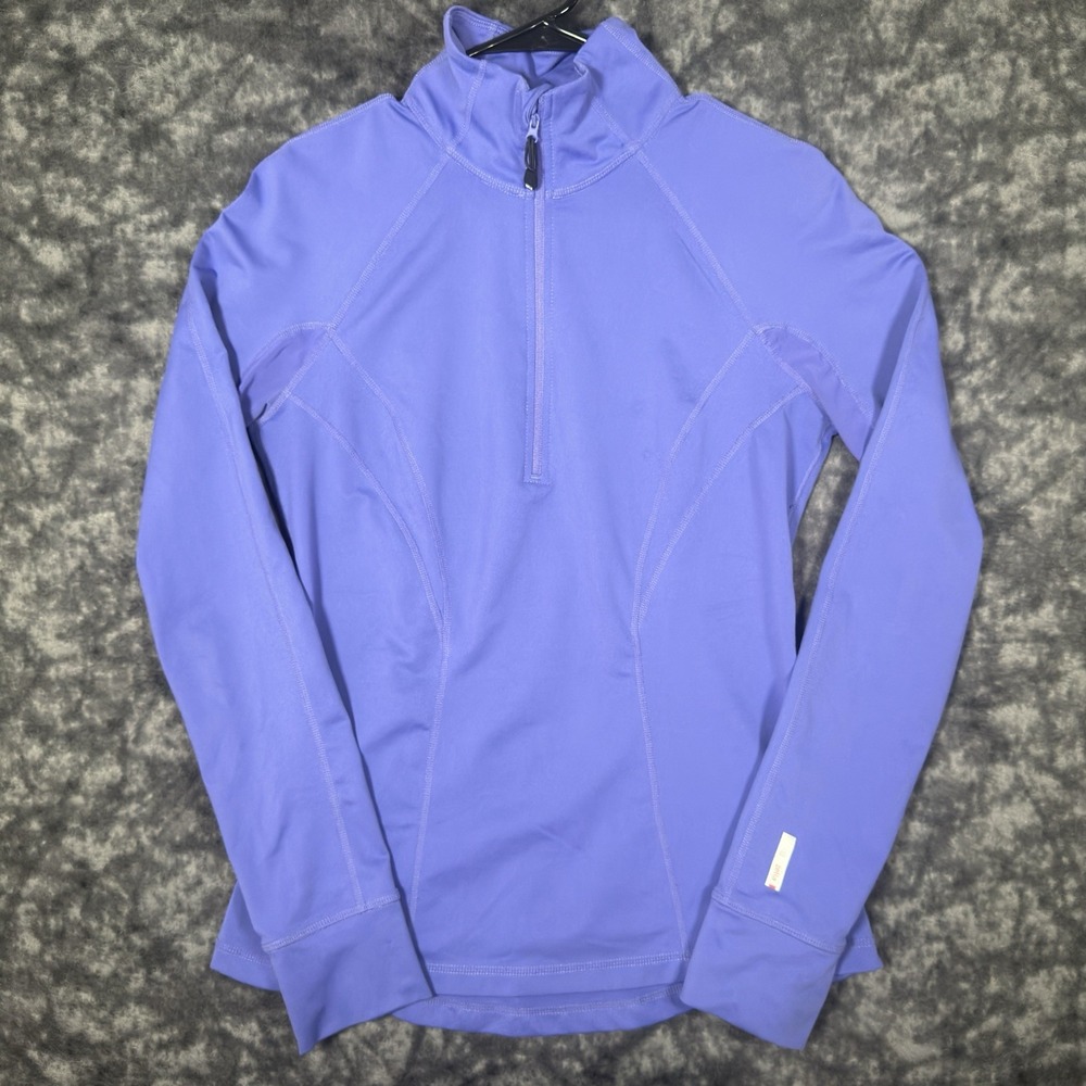 Zella Qtr Zip Athletic Track Jacket Womens Size M Long Sleeve Purple